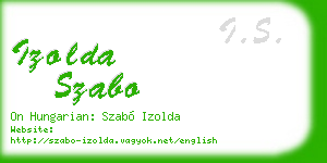 izolda szabo business card